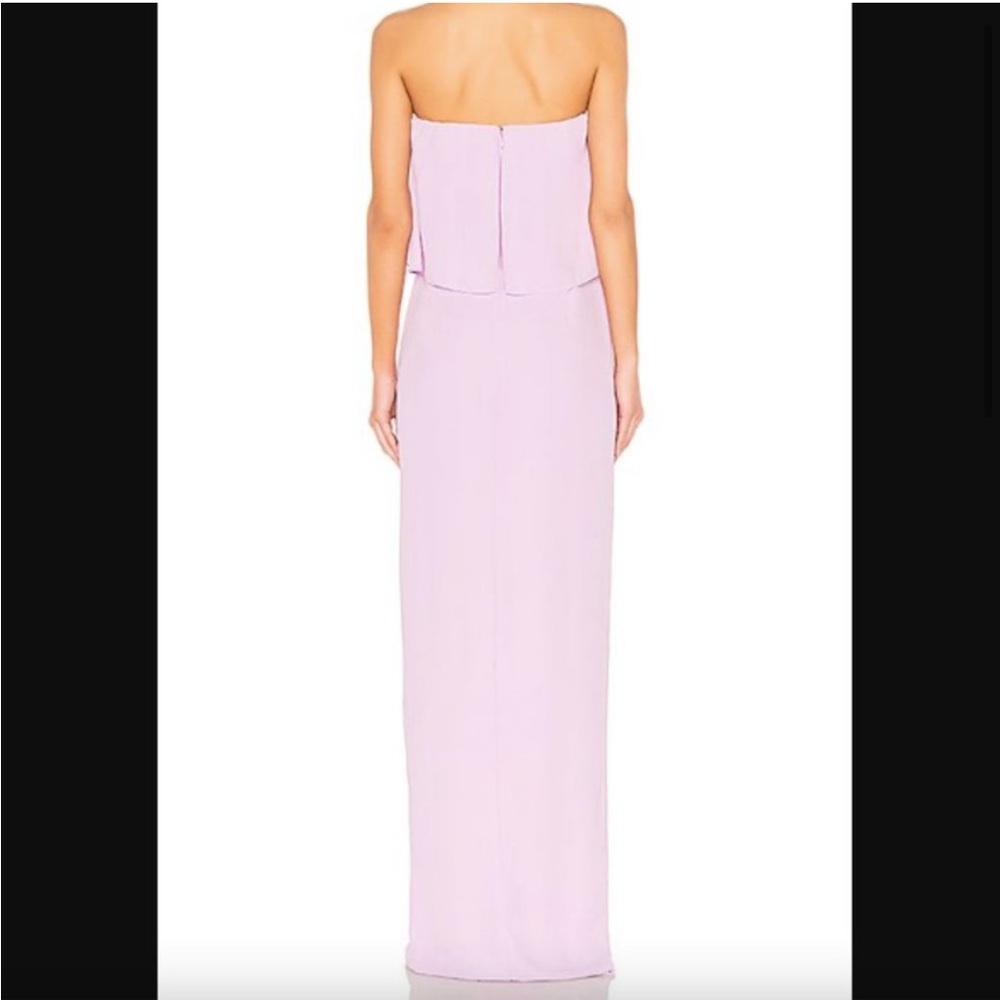 Amanda Uprichard Topanga Maxi Strapless Ruffle
Slit Dress in Lavender sz M - Picture 2 of 6